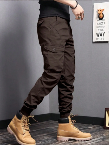 Cargo trousers for men - Robust work trousers with pockets, elasticated cuffs