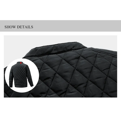 Men's quilted transitional jacket - diamond pattern, light, casual