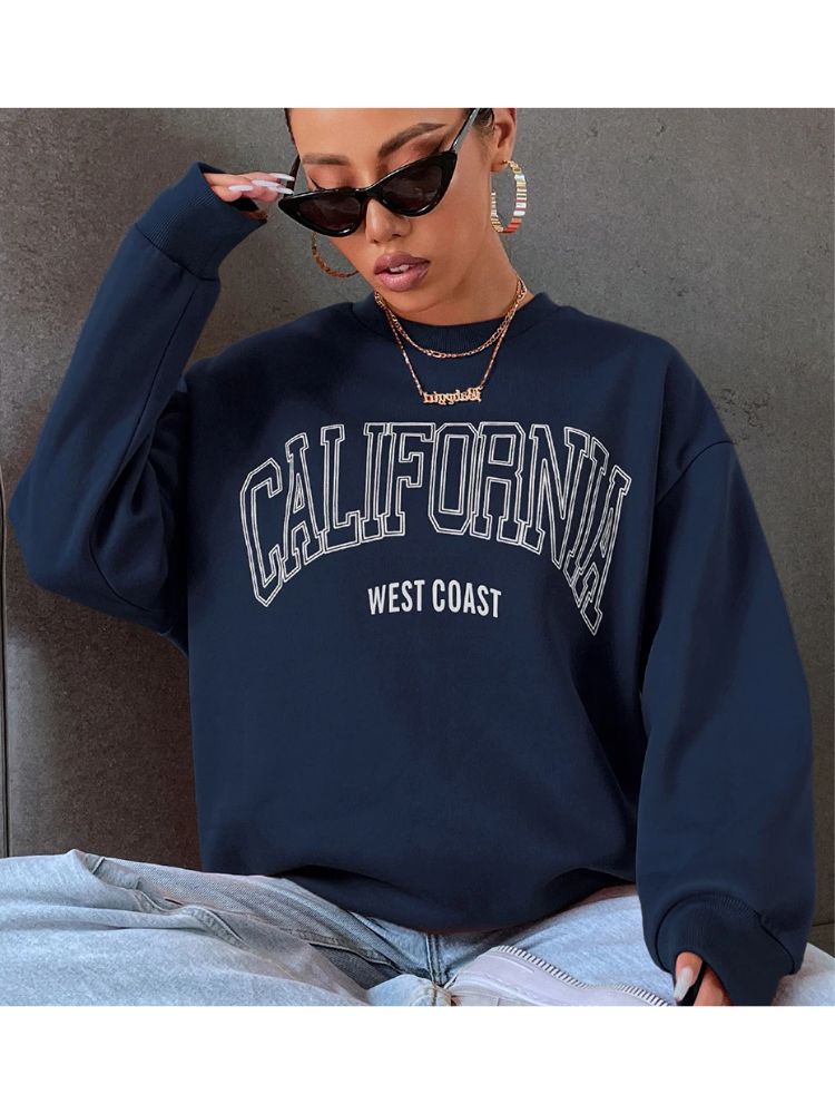 California West Coast Sweatshirt With Oversized Fit - Women's Sweater