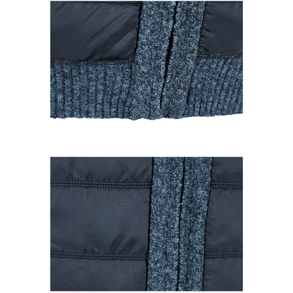 Men's quilted transition jacket - Knitted sleeves, Warm, With zip