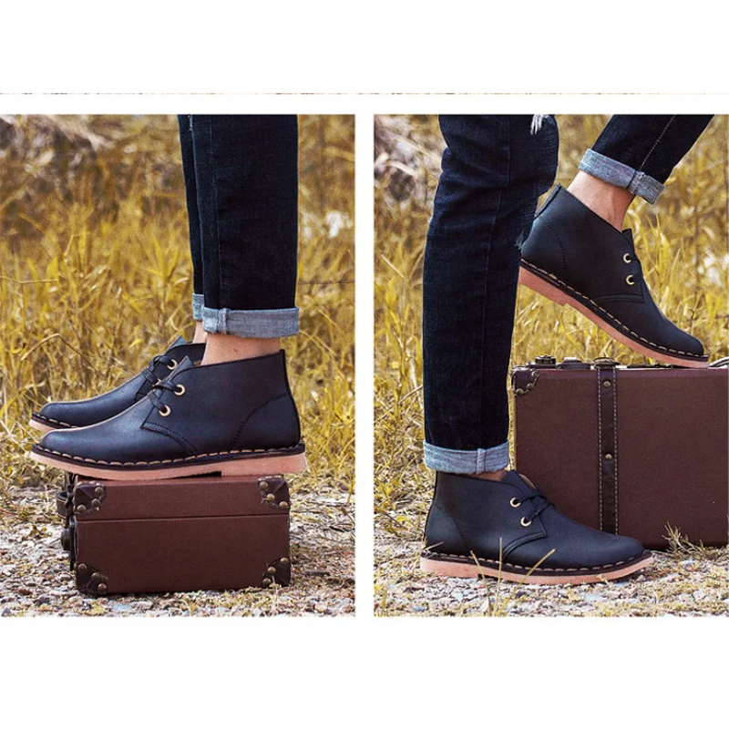 Timeless leather chukka boots for men, comfortable and durable