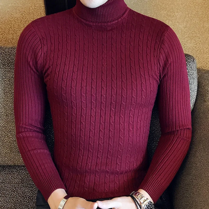 Knitted turtleneck jumper men | slim fit winter jumper