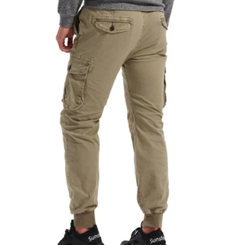 Wide drawstring - Cargo trousers for men - Comfortable outdoor trousers with pockets, elasticated waistband