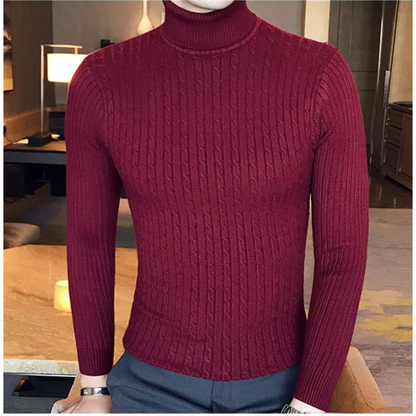 Knitted turtleneck jumper men | slim fit winter jumper