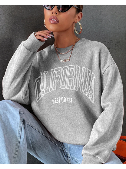 California West Coast Sweatshirt With Oversized Fit - Women's Sweater