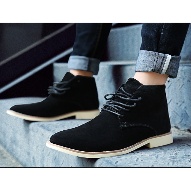 Comfortable suede chukka boots for men, non-slip ankle boots