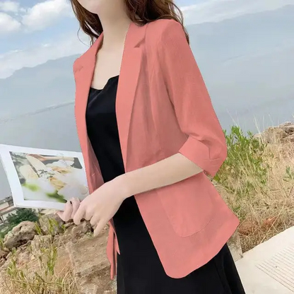 Stylish Women's Blazer With 3/4 Sleeves - Perfect For Office