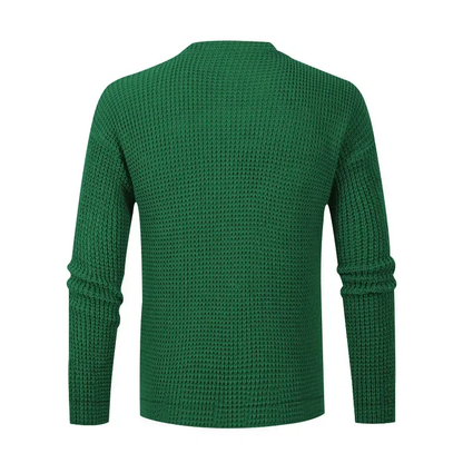 Textured round neck men's trui for casual street style