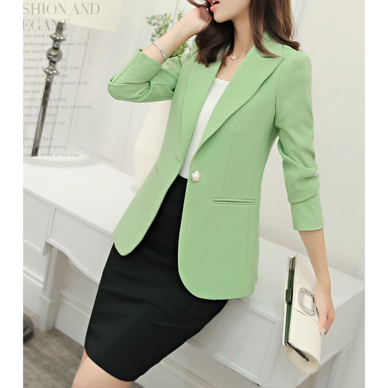 Elegant Ladies Blazer With Ankle Button Closure - Suitable For Office