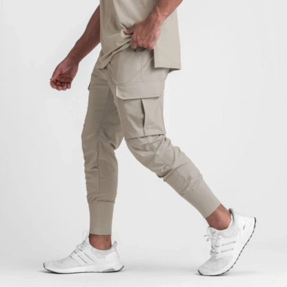 Durable Cargo trousers for men - Modern jogging trousers with large pockets, adjustable waist