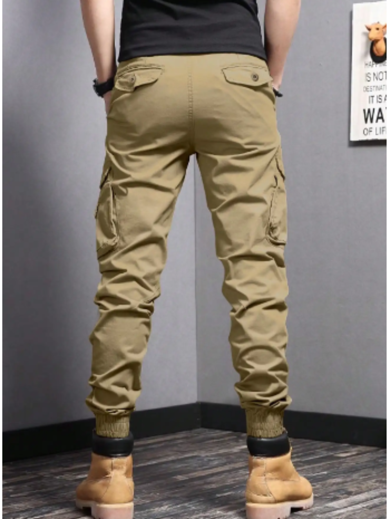 Cargo trousers for men - Robust work trousers with pockets, elasticated cuffs