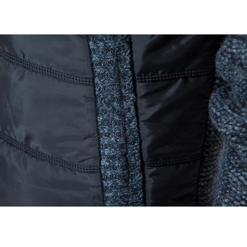 Men's quilted transition jacket - Knitted sleeves, Warm, With zip