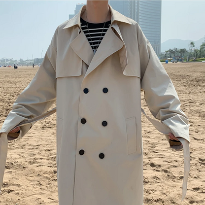 Casual men's coat - Lightweight trench coat with a loose fit