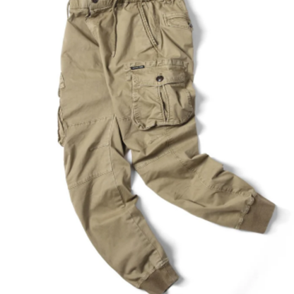 Wide drawstring - Cargo trousers for men - Comfortable outdoor trousers with pockets, elasticated waistband