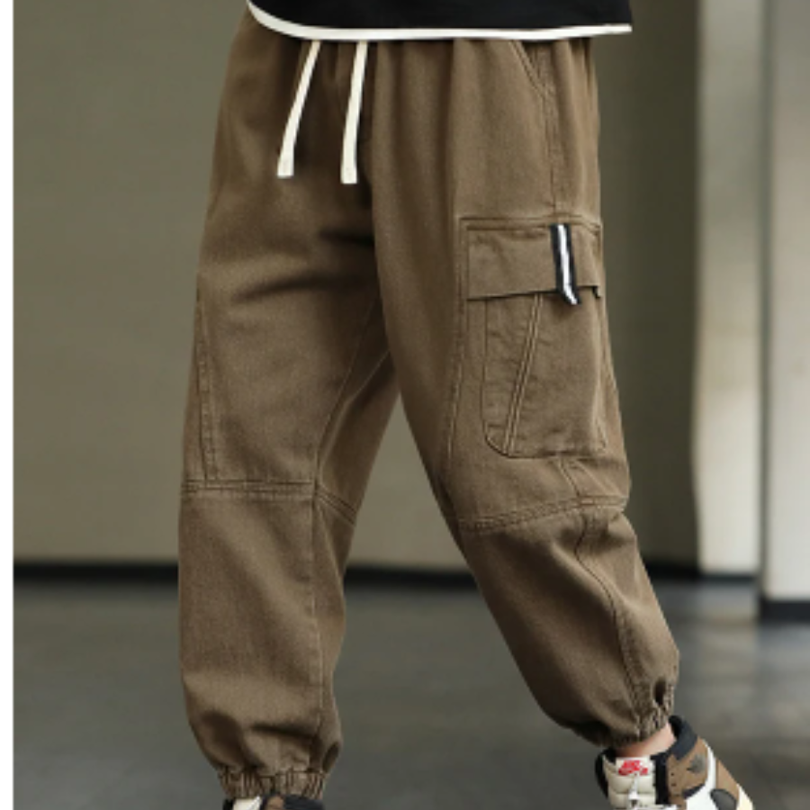 Cargo trousers men - Casual jogging trousers with side pockets, comfortable waistband