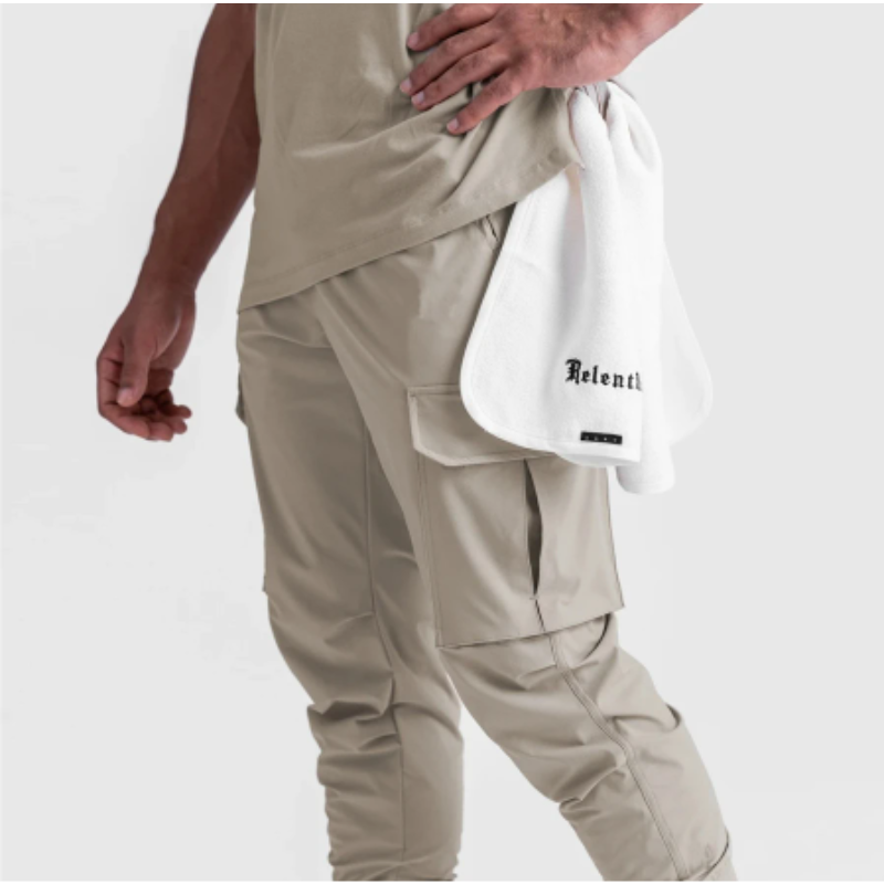 Durable Cargo trousers for men - Modern jogging trousers with large pockets, adjustable waist