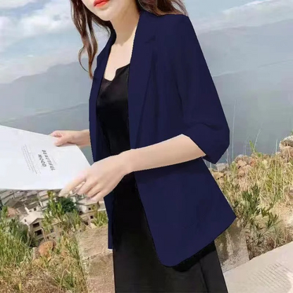 Stylish Women's Blazer With 3/4 Sleeves - Perfect For Office