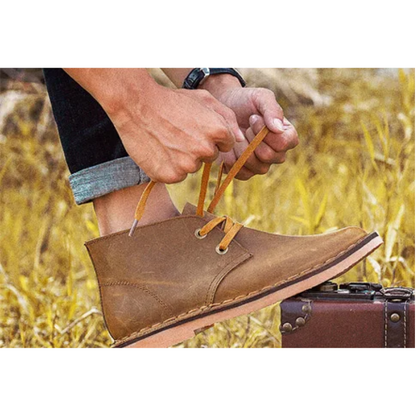 Elegant chukka boots for men with laces, comfortable leather shoes