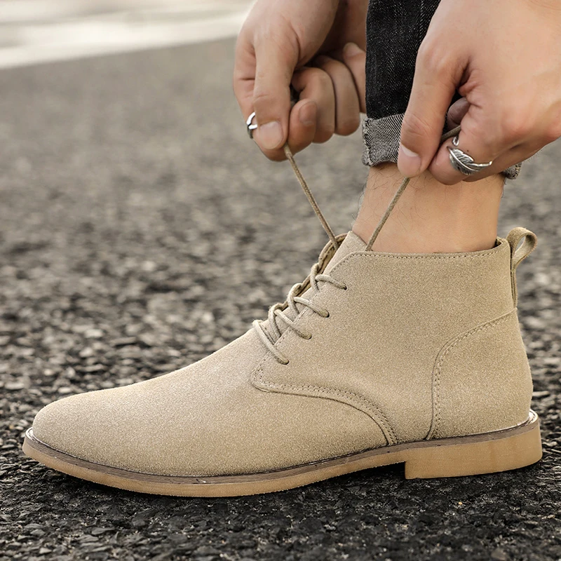 Elegant suede chukka boots for men, comfortable and timeless