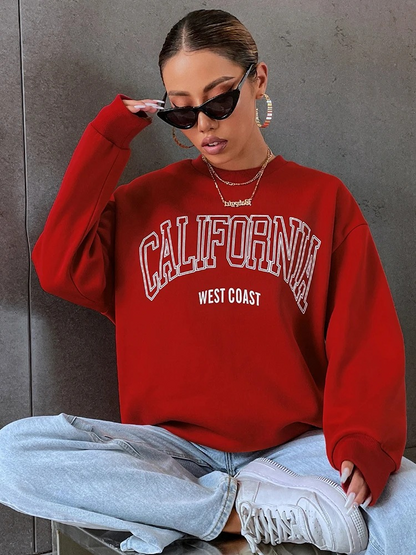 California West Coast Sweatshirt With Oversized Fit - Women's Sweater