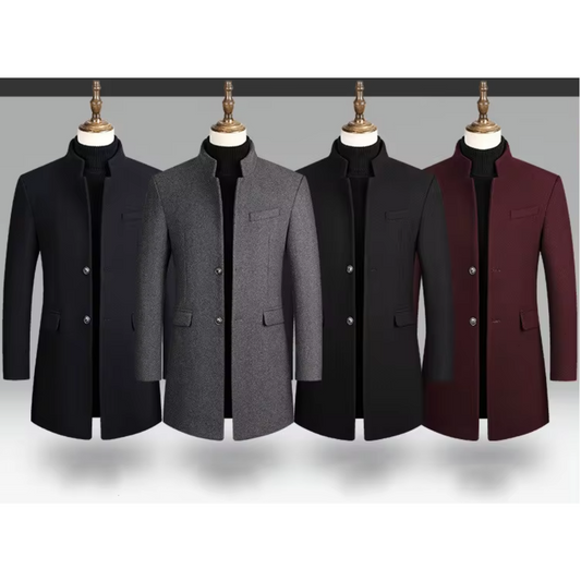 Stylish men's coat - Modern stand-up collar coat with slim fit