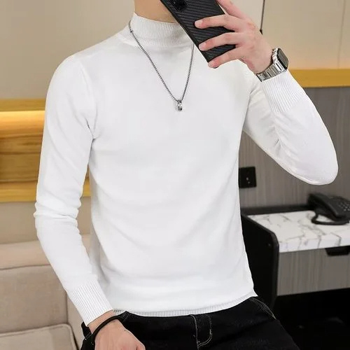 Elegant turtleneck jumper men | slim fit knitted jumper