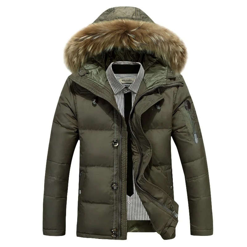 Men's Parka Winter Jacket With Detachable Hood And Warm Lining