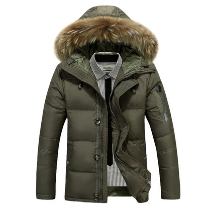 Men's Parka Winter Jacket With Detachable Hood And Warm Lining