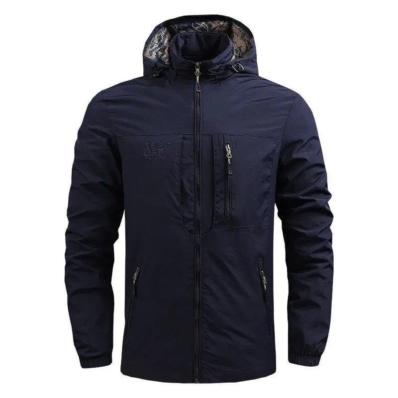 Men's lightweight parka jacket with waterproof zip