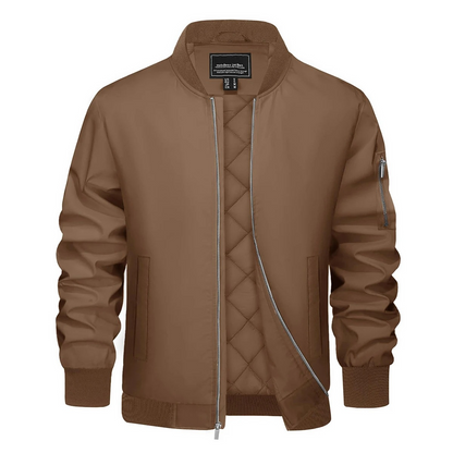 Men's quilted transitional jacket - Bomber jacket, Lightweight, With zip