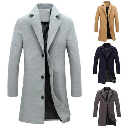 Classic men's coats - Slim wool coat with single-breasted design