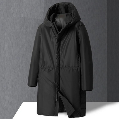 Men's parka winter jacket with hood and full-length zip