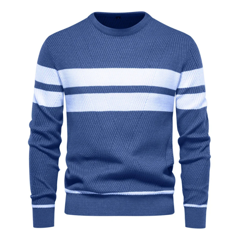 Striped men's sweater with modern design for stylish appearances