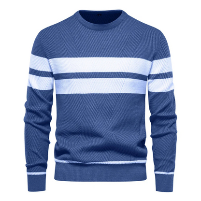 Striped men's sweater with modern design for stylish appearances