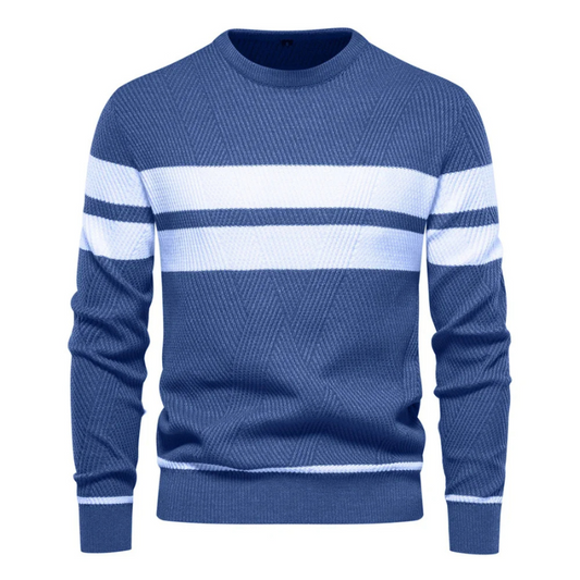 Striped men's sweater with modern design for stylish appearances