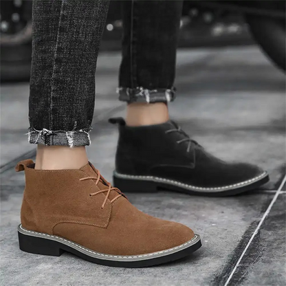 Men's suede chukka boots, elegant Chelsea ankle boots