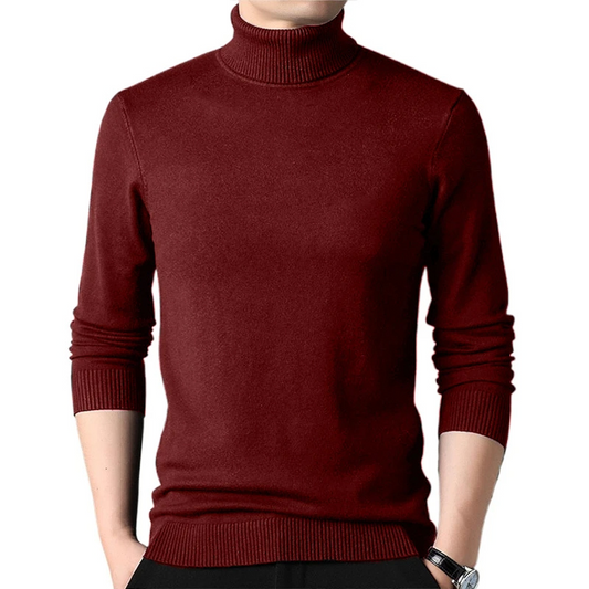 Soft cotton jumper turtleneck jumper for men