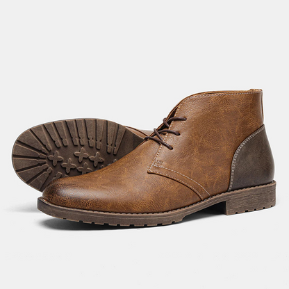 Casual leather chukka boots for men, hardwearing ankle boots