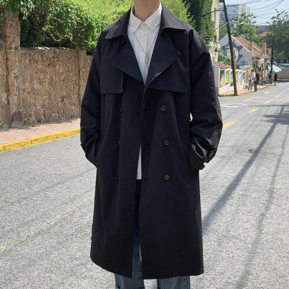 Casual men's coat - Lightweight trench coat with a loose fit