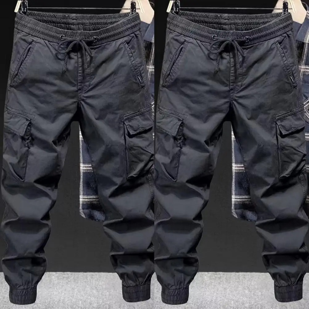 Cargo trousers for men - Robust outdoor jogging trousers with pockets, drawstring