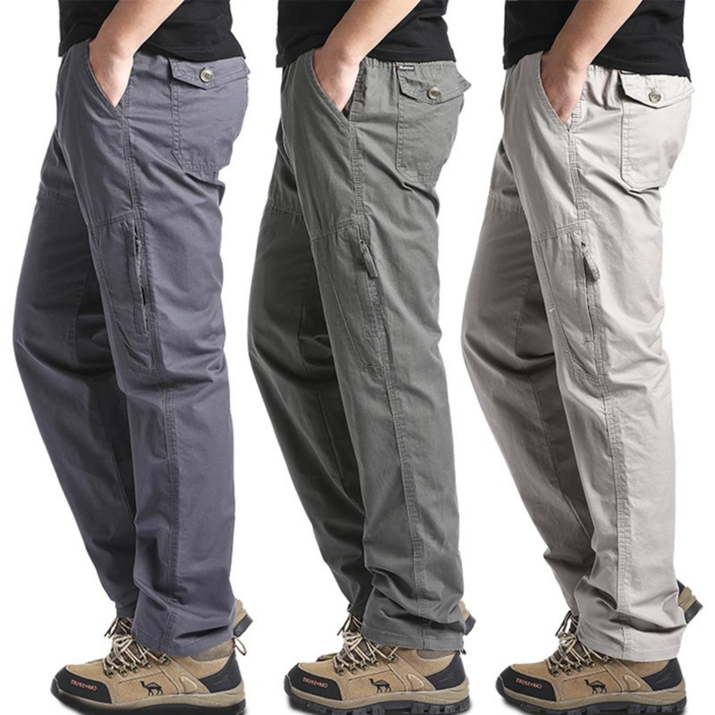 Cargo trousers men - Comfortable outdoor trousers with zip pockets, robust