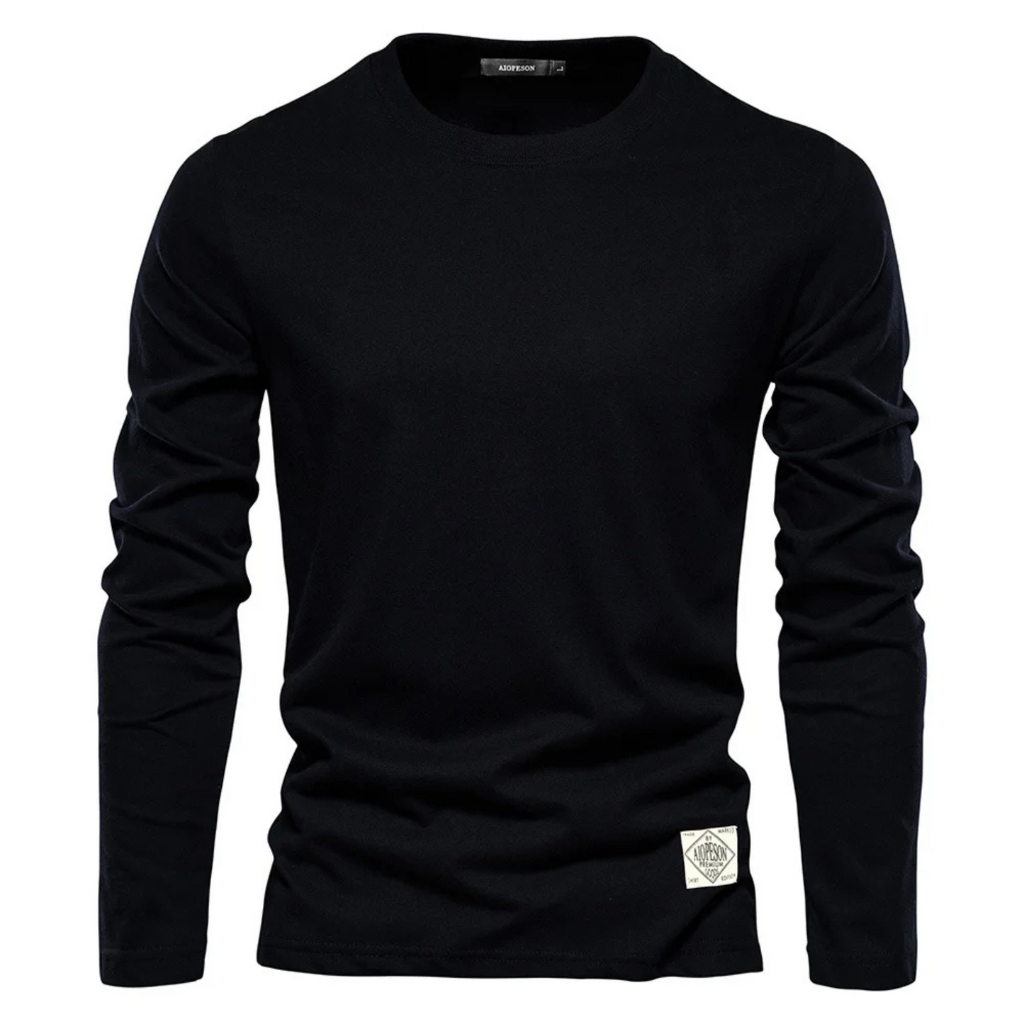 Long sleeve men's, round neck cotton shirt for men