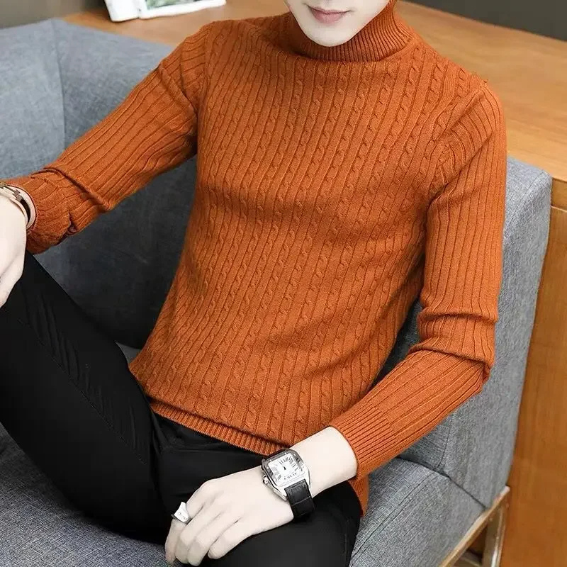 Knitted turtleneck jumper men | slim fit winter jumper