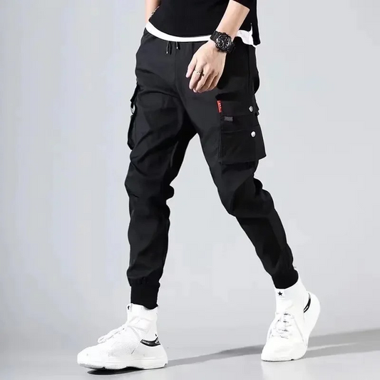 Cargo trousers men - Stylish jogging trousers with side pockets, elasticated cuffs