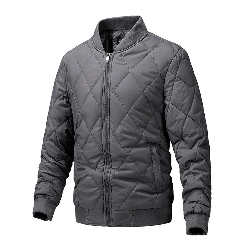 Men's quilted transitional jacket - Lightweight, diamond pattern, with zip