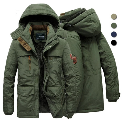 High-quality parka jacket for men with warm fleece lining