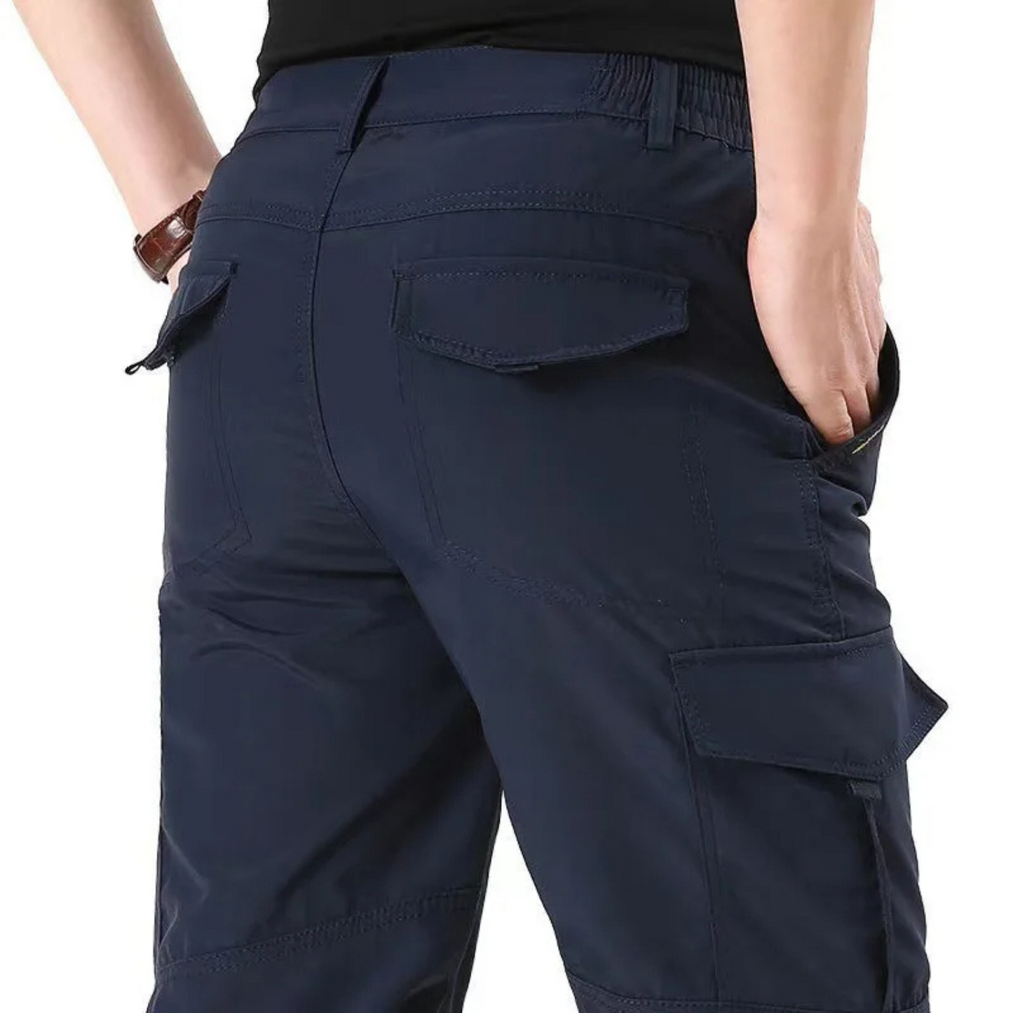 Lightweight waterproof quick-drying long cargo trousers for men