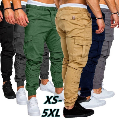 Cargo trousers men - Sporty jogging trousers with side pockets, elasticated waistband