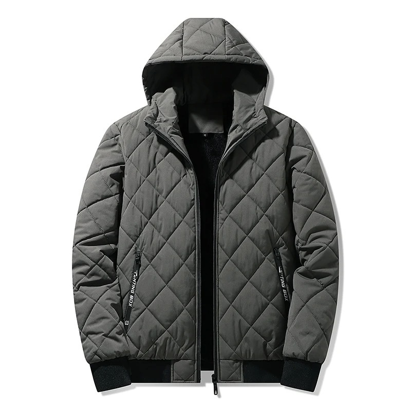 Men's puffer jacket with quilted pattern and side pockets