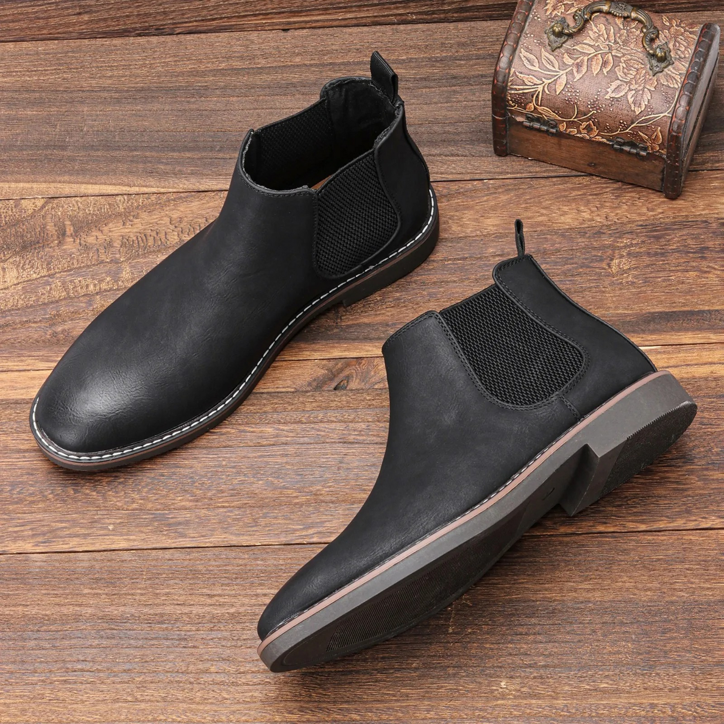 Chelsea boots for men with comfortable insole and non-slip sole